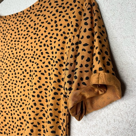 Felina Animal Print Roll Sleeve Tee Shirt-Women’s S-Brown/Tan-Casual-Modest-NEW - Picture 5 of 8